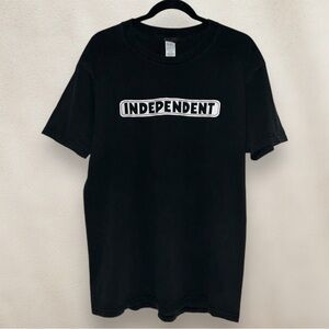 Independent Trucks Graphic Skate T-Shirt Spellout Logo Tee Black Size Large